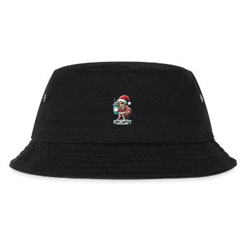 Weihnachtlicher Gnom Mit Kaffee - Kinder Bucket Hat - Schwarz - Vorne