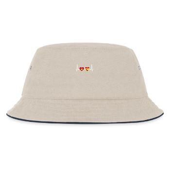 Vietnam Spanien Herzschlag Flagge Vietnamese - Kinder Bucket Hat - Natur/Navy - Vorne