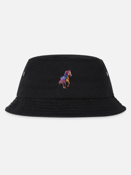Pferd - Kinder Bucket Hat - Schwarz