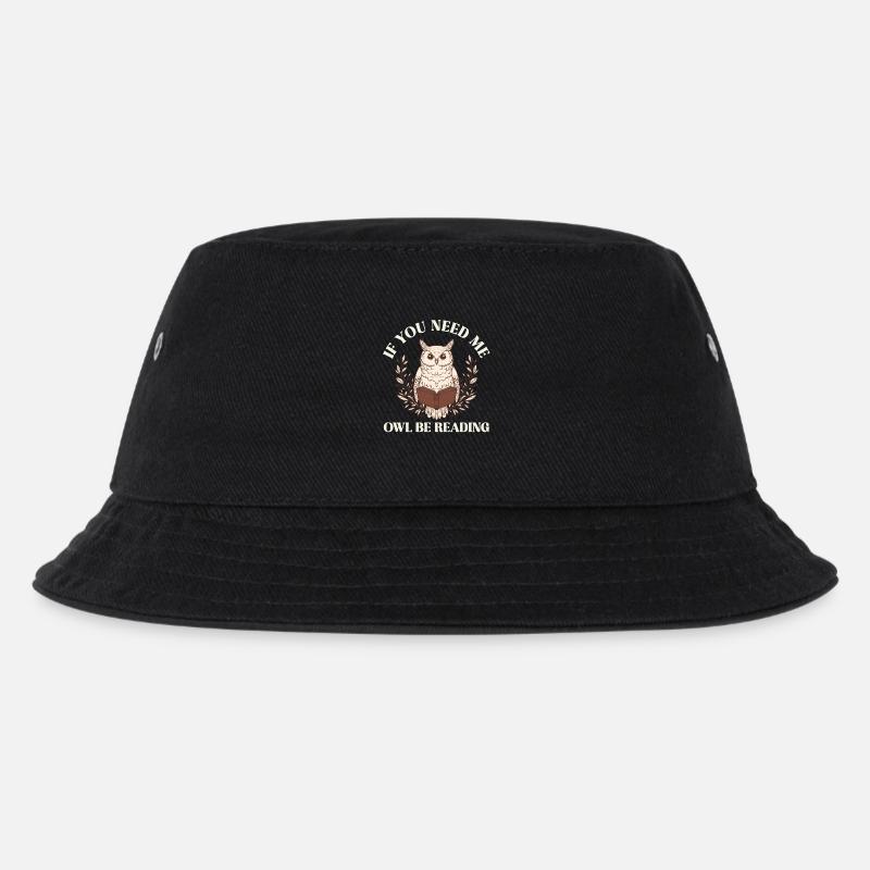 Wenn Du Mich Suchst, Eule Mit Buch - Kinder Bucket Hat - Schwarz