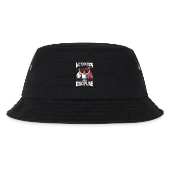 Motivation und Disziplin Fitnessstudio Fitness - Kinder Bucket Hat - Schwarz - Vorne