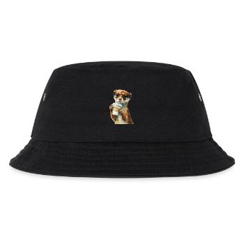 Wiesel Kaffee - Kinder Bucket Hat - Schwarz - Vorne