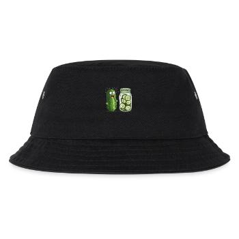 Überraschte Gurke Schaut Auf Gurkenglas Humor - Kinder Bucket Hat - Schwarz - Vorne