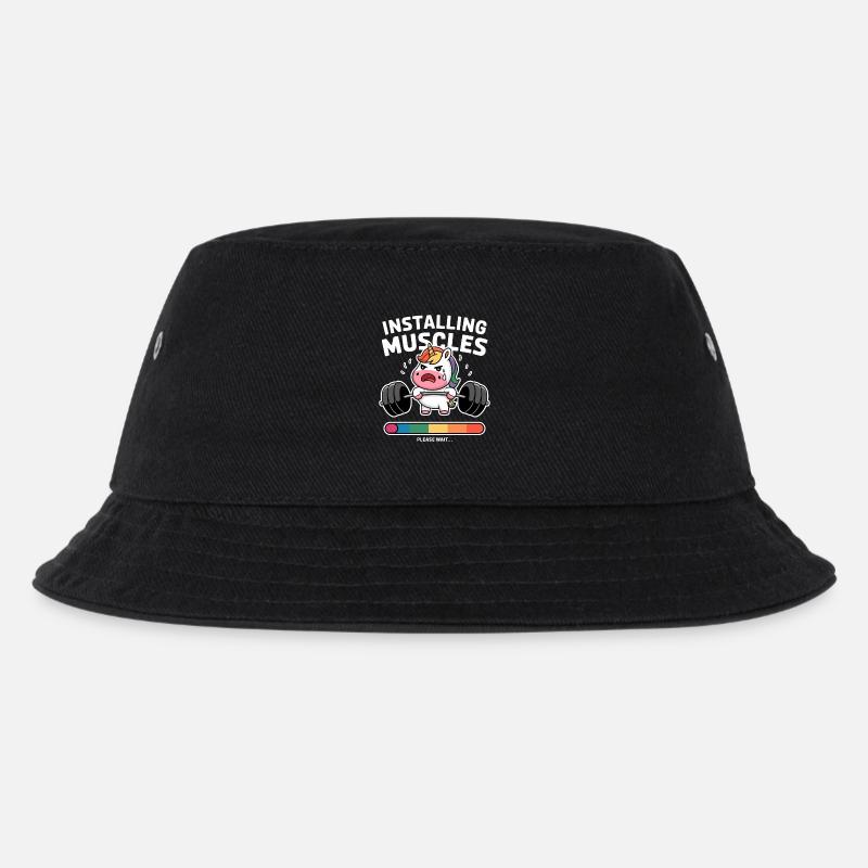 Einhorn hebt Gewichte Laden - Kinder Bucket Hat - Schwarz