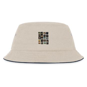 Briefmarken Tiere der Welt - Kinder Bucket Hat - Natur/Navy - Vorne