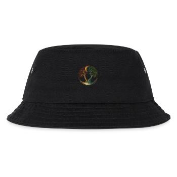 Baum des Lebens mit Mond und Jahreszeiten Wechsel - Kinder Bucket Hat - Schwarz - Vorne