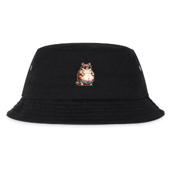 Dicke Katze - Kinder Bucket Hat - Schwarz - Vorne