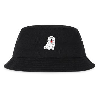 Lieber Hund Streckt Glücklich Brav Zunge Heraus - Kinder Bucket Hat - Schwarz - Vorne