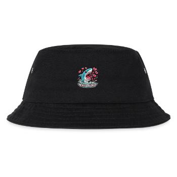 Valentinstag Hai Taucher Herz Verliebt Meer Urlaub - Kinder Bucket Hat - Schwarz - Vorne