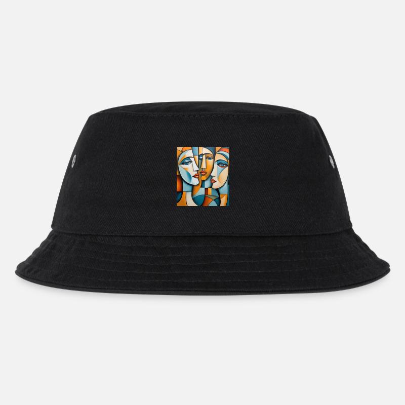 Abstract portrait - Kids’ Bucket Hat - black