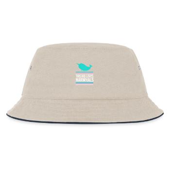 Narwal - Kinder Bucket Hat - Natur/Navy - Vorne