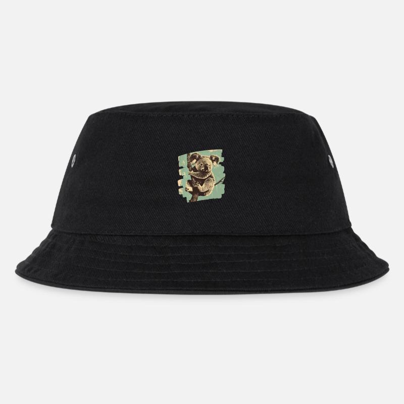 Koala - Kinder Bucket Hat - Schwarz