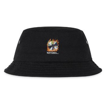 Pufferung... Flamingo Glitched CD Retro Design - Kinder Bucket Hat - Schwarz - Vorne