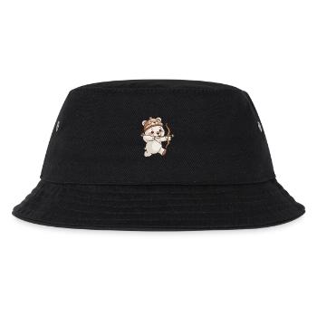 Cute bear with bow and arrow - Kids’ Bucket Hat - black - Front