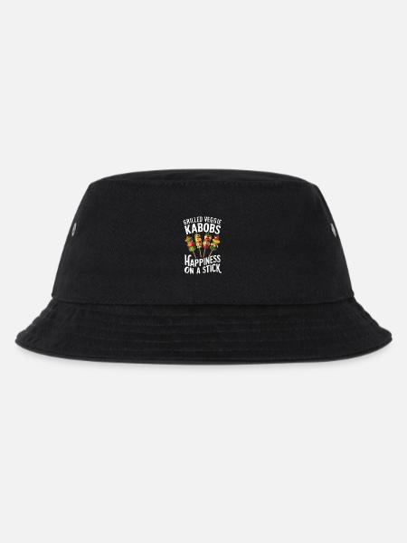 Gegrillte Gemüse-Spieße Glück Am Spieß - Kinder Bucket Hat - Schwarz