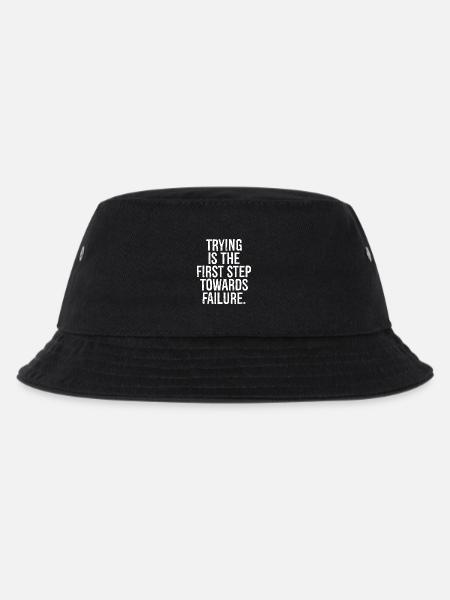 trying is the first step towards failure - Kids’ Bucket Hat - black