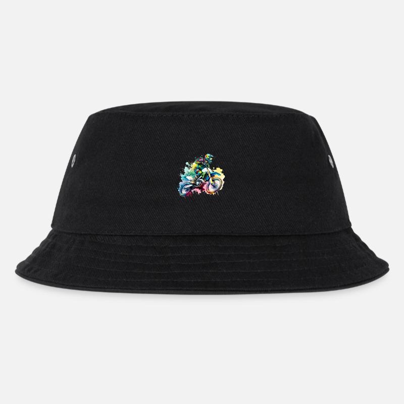Motocross - Kinder Bucket Hat - Schwarz