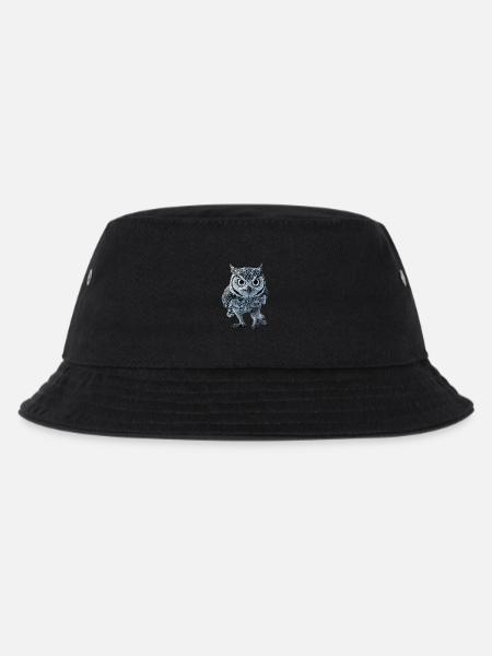 Eule - Kinder Bucket Hat - Schwarz