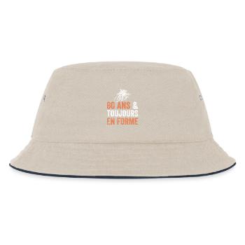 80th Anniversary Gift Bicycle - Kids’ Bucket Hat - ecru/navy - Front