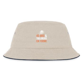 40th anniversary gift Bicycle - Kids’ Bucket Hat - ecru/navy - Front