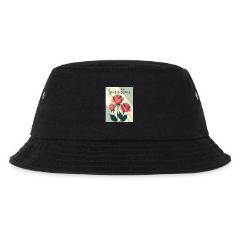 Soon in Bloom Rosenmotiv - Kinder Bucket Hat - Schwarz - Vorne