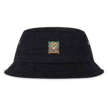 Shiba Dog Ramen Chef Kanji Font Retro - Kids’ Bucket Hat - black - Front