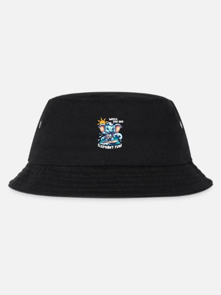 Elefanten-Surfer - Kinder Bucket Hat - Schwarz