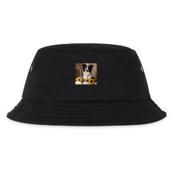 Border Collie - Kinder Bucket Hat - Schwarz - Vorne