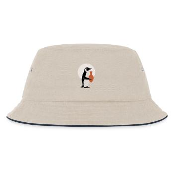 Pinguin mit Keramikvase Kunstvolles Töpfern - Kinder Bucket Hat - Natur/Navy - Vorne