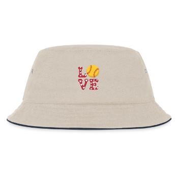 Softball Softball Player Cute Softball Gift - Kids’ Bucket Hat - ecru/navy - Front