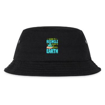 Lernen Sie zu recyceln Lernen Sie, die Erde zu lieben - Kinder Bucket Hat - Schwarz - Vorne