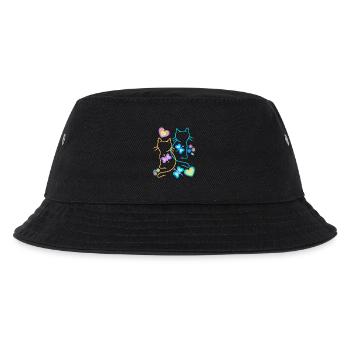 Katze Katzen Kätzchen - Kinder Bucket Hat - Schwarz - Vorne