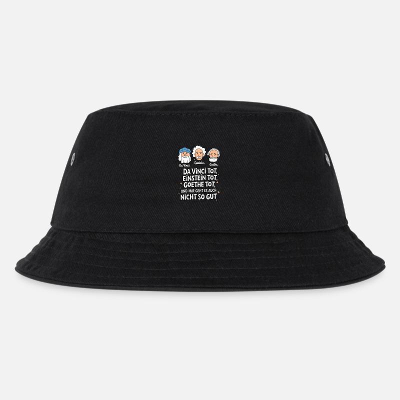 DaVinci Einstein Goethe tot mir geht es nicht gut - Kinder Bucket Hat - Schwarz