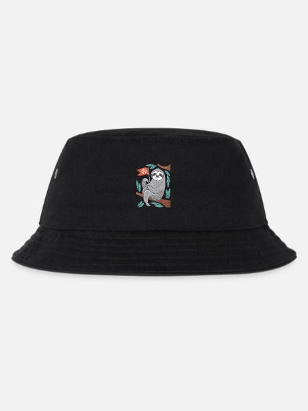 Umweltschützer Faultier Mit Erde Flagge - Kinder Bucket Hat - Schwarz