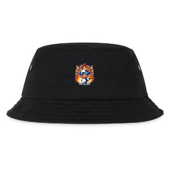 Kuh Feuer Flammen - Kinder Bucket Hat - Schwarz - Vorne