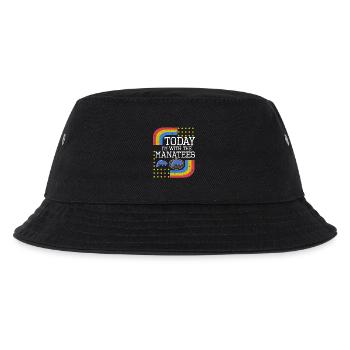 Vintage Slogan SEEKÜHE - Kinder Bucket Hat - Schwarz - Vorne