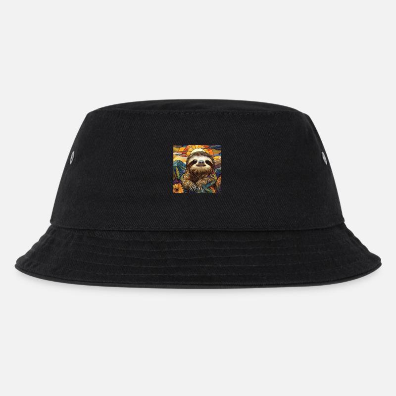 Faultier - Kinder Bucket Hat - Schwarz