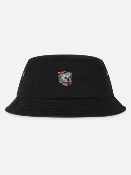 Morgen in den Bergen, Picknick am See mit - Kinder Bucket Hat - Schwarz