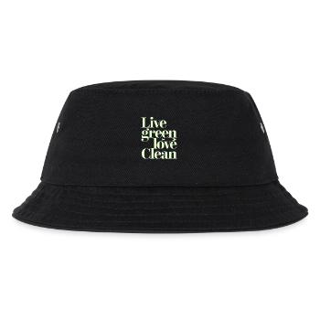 Live Green Love Clean Vegan Vegetarian - Kids’ Bucket Hat - black - Front