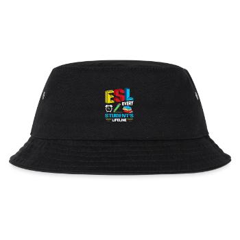 ESL-Lehrer ESL Unterricht - Kinder Bucket Hat - Schwarz - Vorne