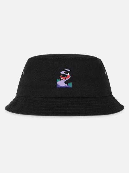 Fuchs Auf Magischem Pfad der Fantasieflucht - Kinder Bucket Hat - Schwarz