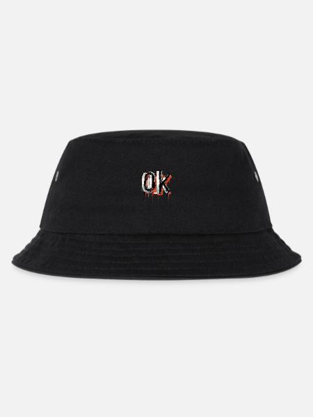 Ausdrucksstarkes Ok Graffiti Design in Weiß und - Kinder Bucket Hat - Schwarz