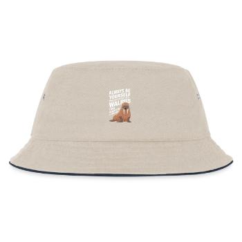 Walross - Kinder Bucket Hat - Natur/Navy - Vorne