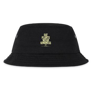 Essen Pflanzen Tragen Freundlichkeit Vegan - Kinder Bucket Hat - Schwarz - Vorne