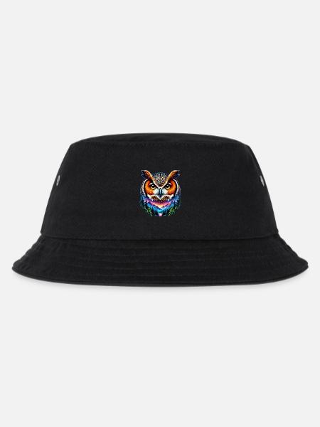 Eule - Kinder Bucket Hat - Schwarz