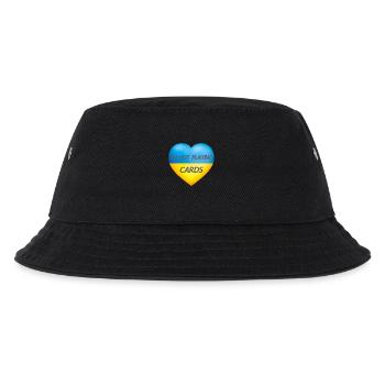 I'M NOT PLAYING CARDS – UKRAINE HERZ - Kinder Bucket Hat - Schwarz - Vorne