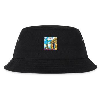 Paris Pop Art: Eiffel-Arc-Traumlandschaft - Kinder Bucket Hat - Schwarz - Vorne