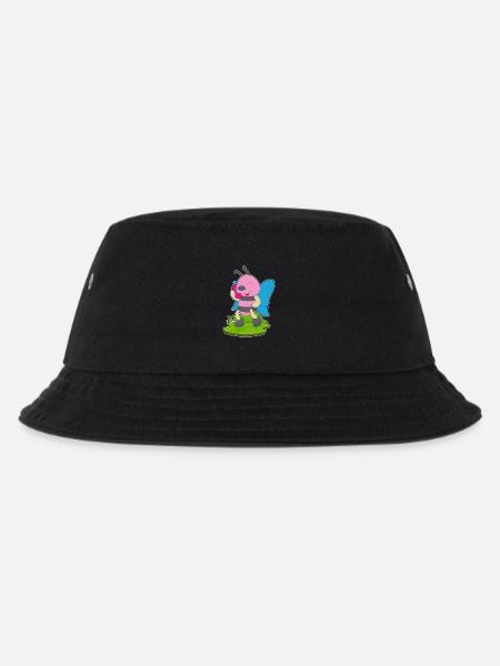 Schmetterling Telefon - Kinder Bucket Hat - Schwarz
