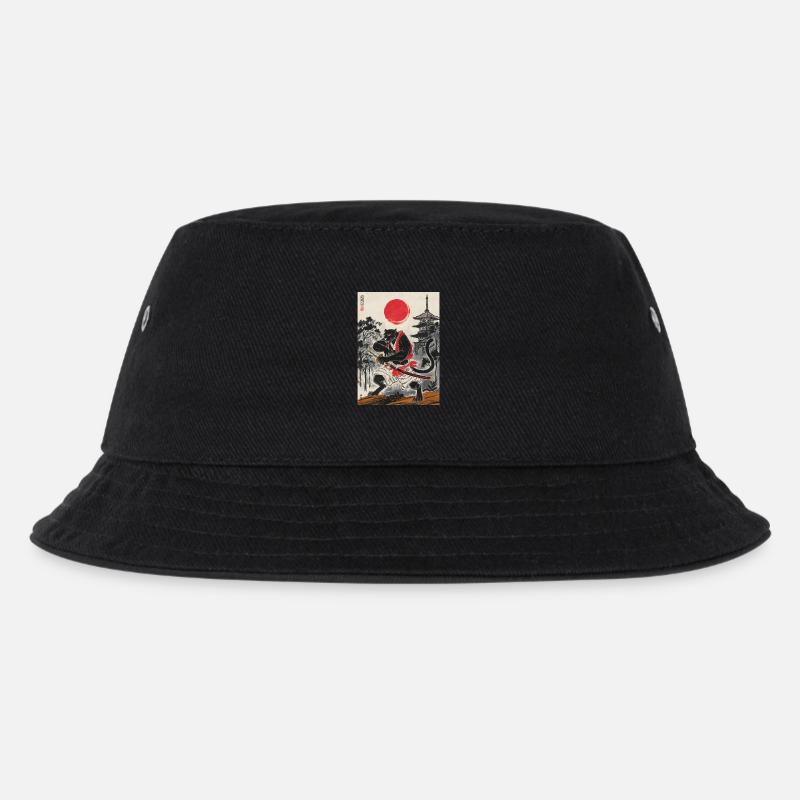 Samurai - Kinder Bucket Hat - Schwarz