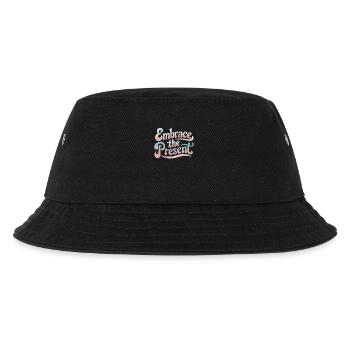 Umarme Die Gegenwart Inspirierendes Zitat - Kinder Bucket Hat - Schwarz - Vorne